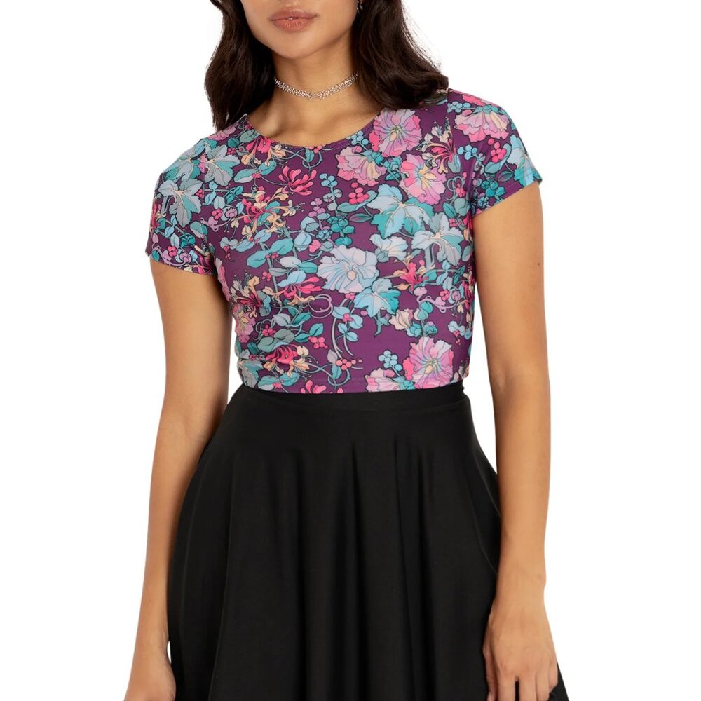 Black Milk Clothing Mucha Honeysuckle Toastie Cap Sleeve Crop Top - NWT - Size S
